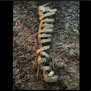 Dolls kill thigh high heels.